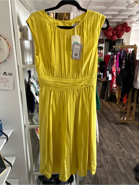 Boden Dresses & Skirts - Boden bright Yellow Selina Pleated Waist Fit-and-Flare Dress size 8L NWT